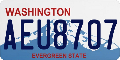 WA license plate AEU8707