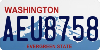 WA license plate AEU8758