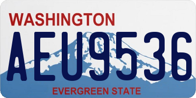 WA license plate AEU9536