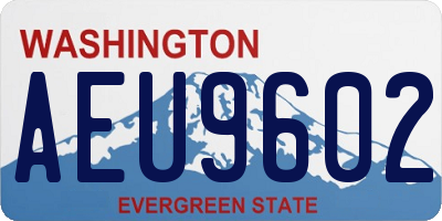 WA license plate AEU9602