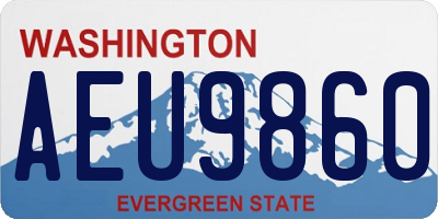 WA license plate AEU9860