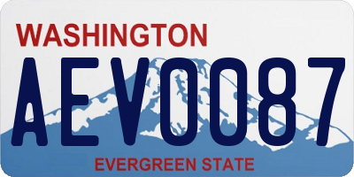 WA license plate AEV0087