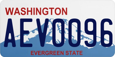 WA license plate AEV0096