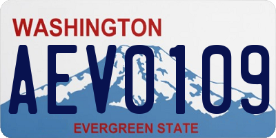WA license plate AEV0109