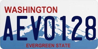 WA license plate AEV0128
