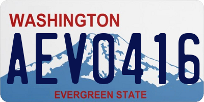 WA license plate AEV0416