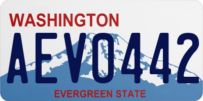 WA license plate AEV0442
