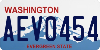 WA license plate AEV0454