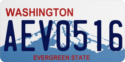 WA license plate AEV0516