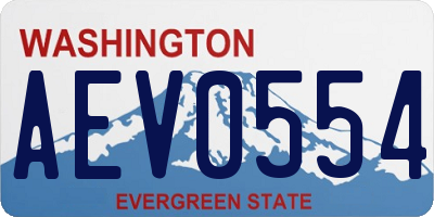 WA license plate AEV0554