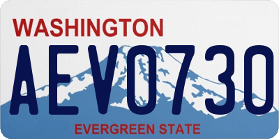 WA license plate AEV0730