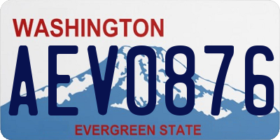 WA license plate AEV0876