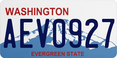WA license plate AEV0927