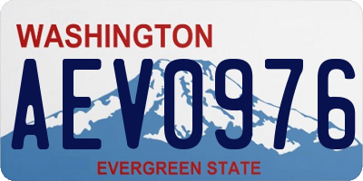 WA license plate AEV0976