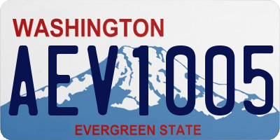 WA license plate AEV1005