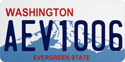 WA license plate AEV1006
