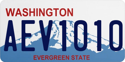 WA license plate AEV1010