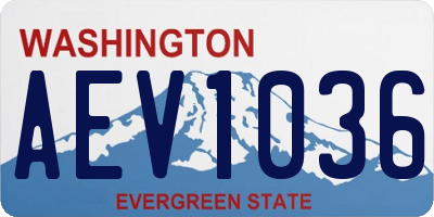 WA license plate AEV1036