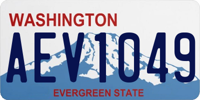 WA license plate AEV1049