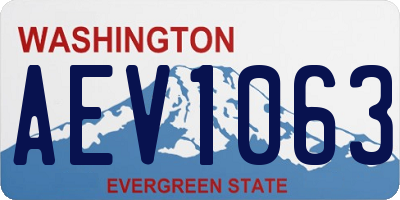 WA license plate AEV1063