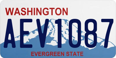 WA license plate AEV1087