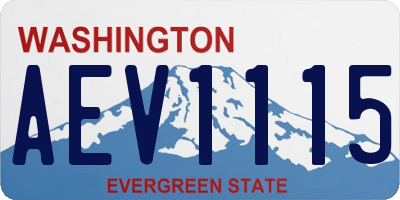 WA license plate AEV1115