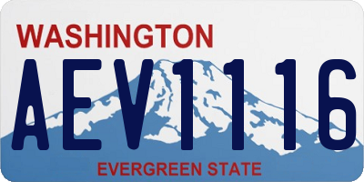 WA license plate AEV1116