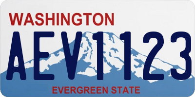 WA license plate AEV1123