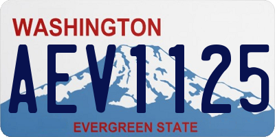 WA license plate AEV1125