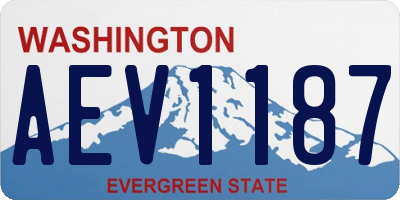 WA license plate AEV1187