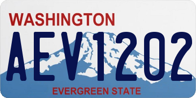 WA license plate AEV1202