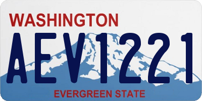 WA license plate AEV1221