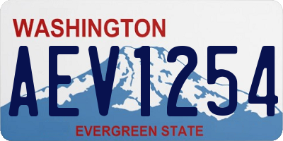 WA license plate AEV1254
