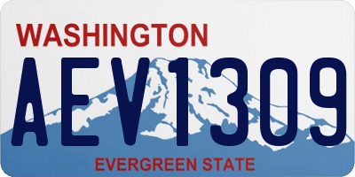 WA license plate AEV1309