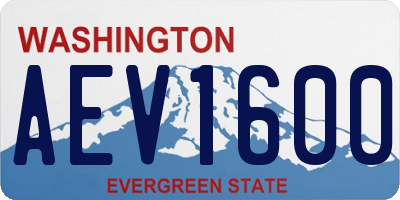 WA license plate AEV1600