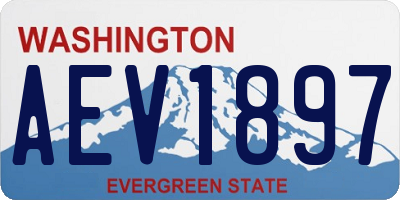 WA license plate AEV1897
