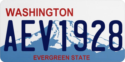 WA license plate AEV1928