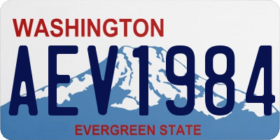 WA license plate AEV1984
