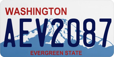 WA license plate AEV2087