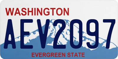 WA license plate AEV2097
