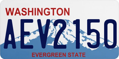 WA license plate AEV2150