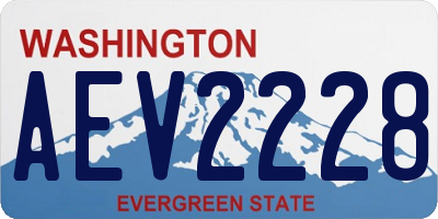 WA license plate AEV2228
