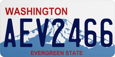 WA license plate AEV2466