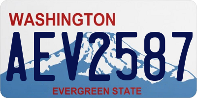 WA license plate AEV2587