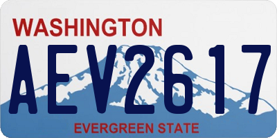 WA license plate AEV2617