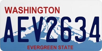 WA license plate AEV2634