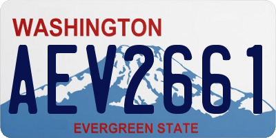 WA license plate AEV2661