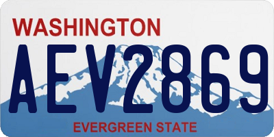 WA license plate AEV2869