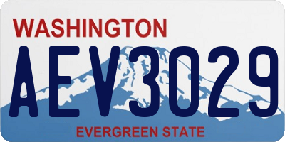 WA license plate AEV3029