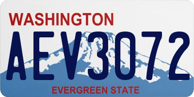 WA license plate AEV3072